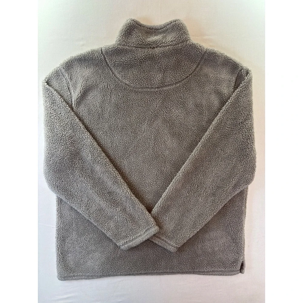 True Grit Mens Grey Sherpa Fleece Quarter Zip Pullover Sweater 51M231OSH XS gray